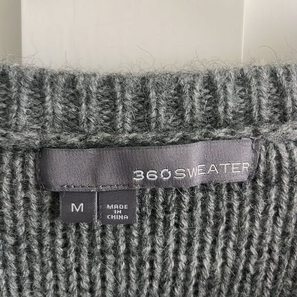 EUC 360 Sweater Salem merino wool Alpaca blend Gray Sweater Sz Med - Picture 6 of 11